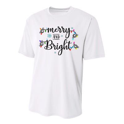 Funny Merry And Bright Christmas Lights Performance Sprint T-Shirt