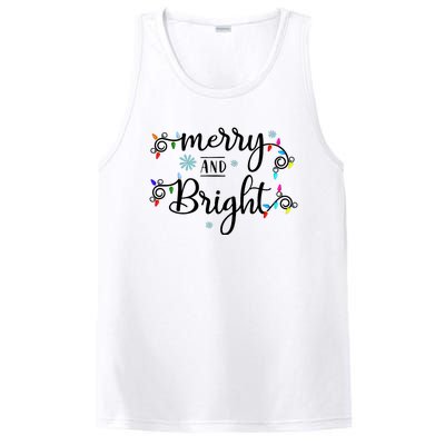 Funny Merry And Bright Christmas Lights PosiCharge Competitor Tank