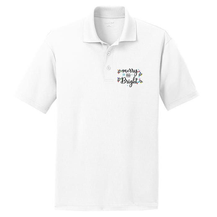 Funny Merry And Bright Christmas Lights PosiCharge RacerMesh Polo