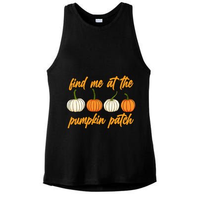 Find Me At The Pumpkin Patch Cute Ladies PosiCharge Tri-Blend Wicking Tank