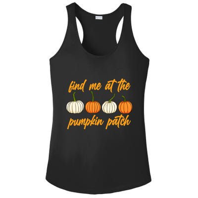 Find Me At The Pumpkin Patch Cute Ladies PosiCharge Competitor Racerback Tank