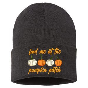 Find Me At The Pumpkin Patch Cute Sustainable Knit Beanie