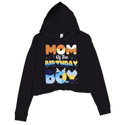 Funny Mom And Dad Birthday Boy Dog Family Matching Gift Crop Fleece Hoodie