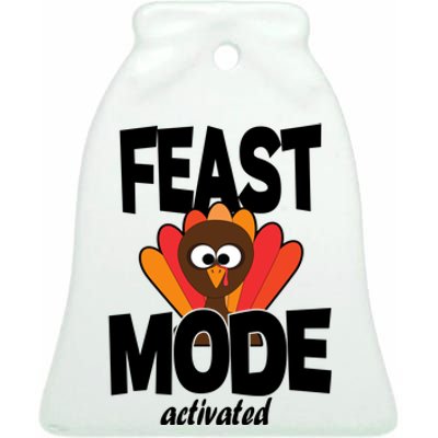 Fast Mode Activated Thanksgiving Ceramic Bell Ornament