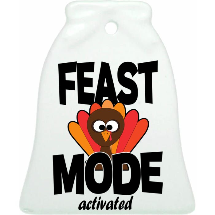 Fast Mode Activated Thanksgiving Ceramic Bell Ornament