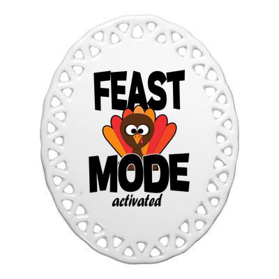 Fast Mode Activated Thanksgiving Ceramic Oval Ornament