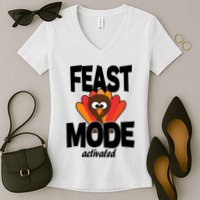 Fast Mode Activated Thanksgiving Women's V-Neck T-Shirt