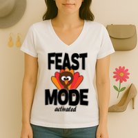 Fast Mode Activated Thanksgiving Women's V-Neck T-Shirt