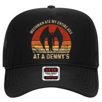 Funny Mothman Ate My Entire Ass Vintage Mothman Cryptid High Crown Mesh Back Trucker Hat