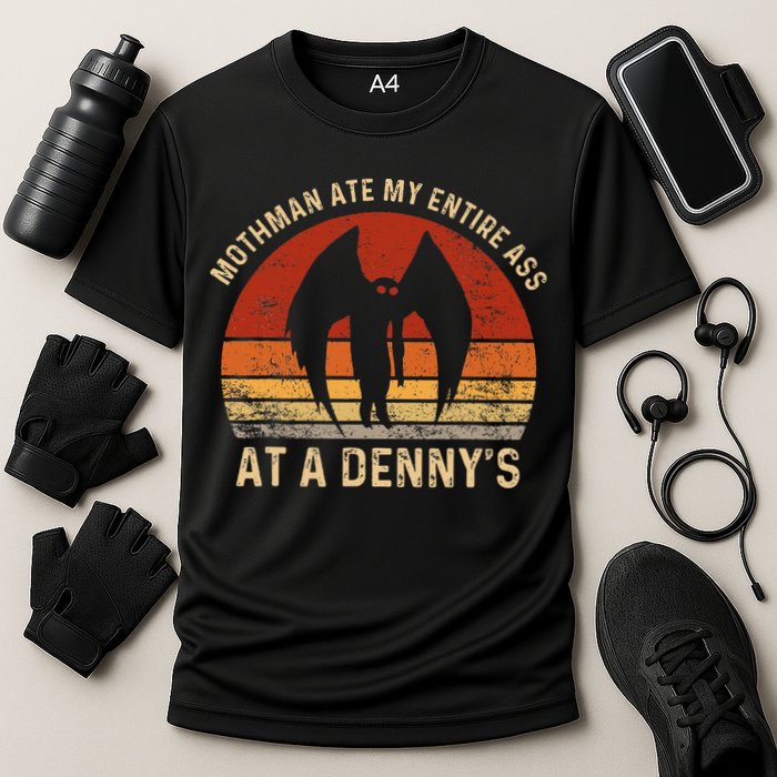Funny Mothman Ate My Entire Ass Vintage Mothman Cryptid Performance Shirt