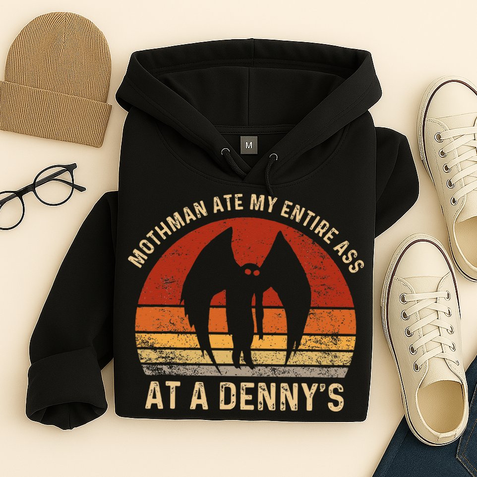 Funny Mothman Ate My Entire Ass Vintage Mothman Cryptid Hoodie