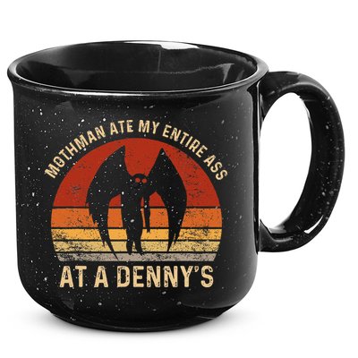 Funny Mothman Ate My Entire Ass Vintage Mothman Cryptid 15oz Campfire Ceramic Mug