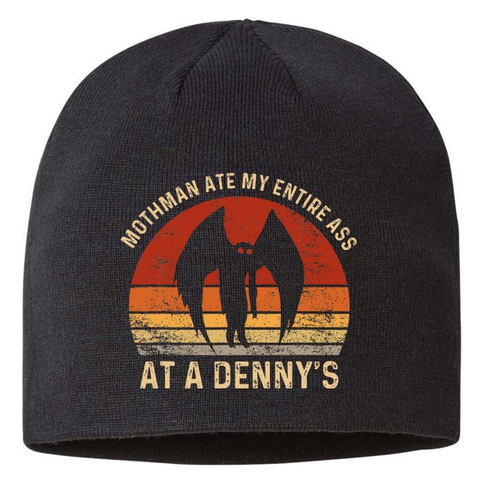 Funny Mothman Ate My Entire Ass Vintage Mothman Cryptid Sustainable Beanie