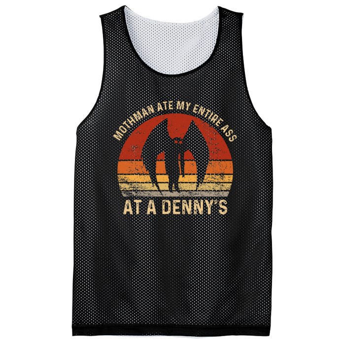 Funny Mothman Ate My Entire Ass Vintage Mothman Cryptid Mesh Reversible Basketball Jersey Tank