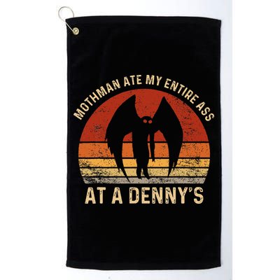 Funny Mothman Ate My Entire Ass Vintage Mothman Cryptid Golf Towel