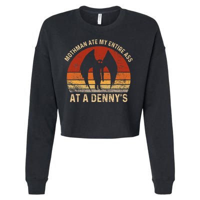 Funny Mothman Ate My Entire Ass Vintage Mothman Cryptid Cropped Pullover Crew