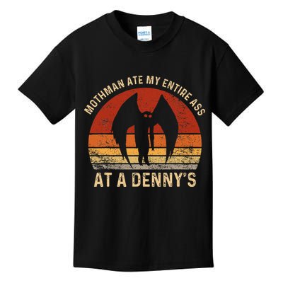 Funny Mothman Ate My Entire Ass Vintage Mothman Cryptid Kids T-Shirt