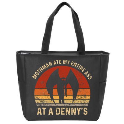 Funny Mothman Ate My Entire Ass Vintage Mothman Cryptid Zip Tote Bag
