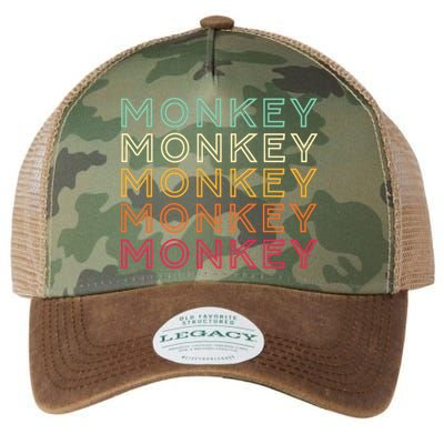 Funny Monkey Ape Gorilla Retro Monkey Legacy Tie Dye Trucker Hat