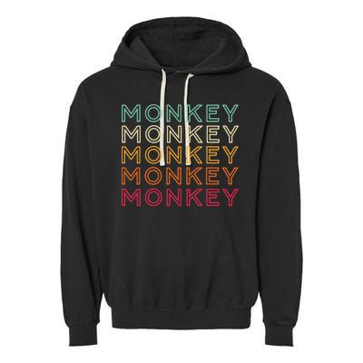Funny Monkey Ape Gorilla Retro Monkey Garment-Dyed Fleece Hoodie