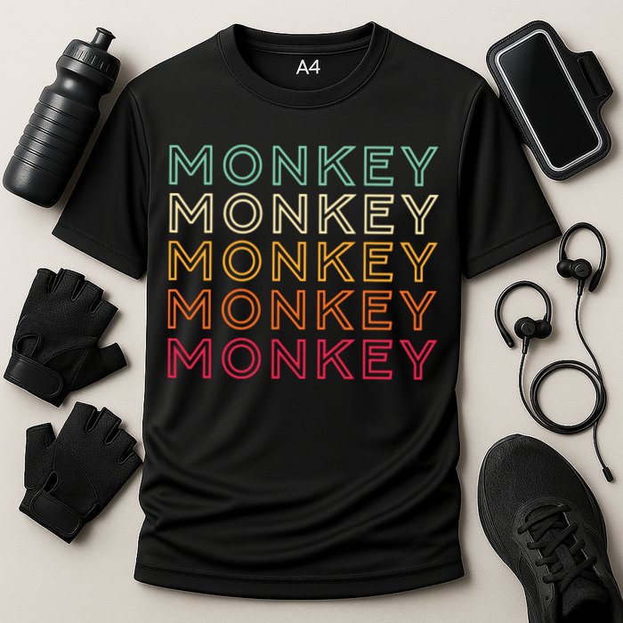 Funny Monkey Ape Gorilla Retro Monkey Performance Shirt