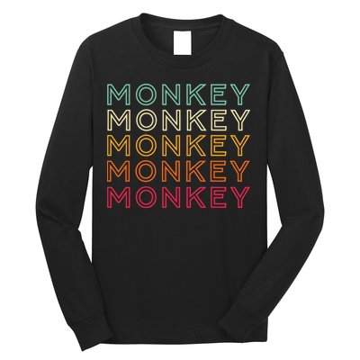 Funny Monkey Ape Gorilla Retro Monkey Long Sleeve Shirt