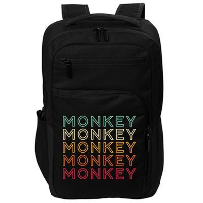 Funny Monkey Ape Gorilla Retro Monkey Impact Tech Backpack