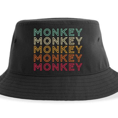 Funny Monkey Ape Gorilla Retro Monkey Sustainable Bucket Hat
