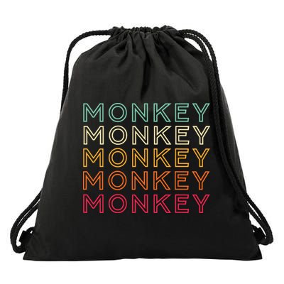 Funny Monkey Ape Gorilla Retro Monkey Drawstring Bag