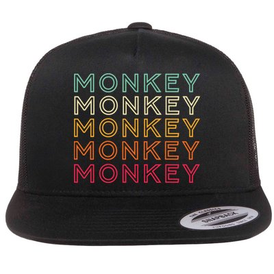 Funny Monkey Ape Gorilla Retro Monkey Flatbill Hat