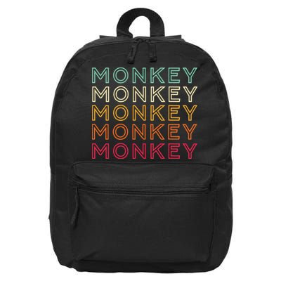 Funny Monkey Ape Gorilla Retro Monkey 16 in Basic Backpack