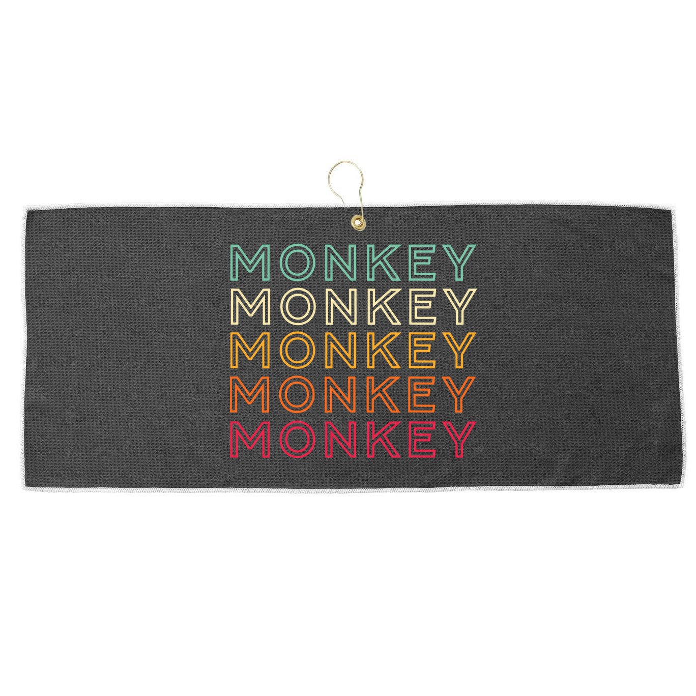 Funny Monkey Ape Gorilla Retro Monkey Large Microfiber Waffle Golf Towel