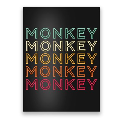 Funny Monkey Ape Gorilla Retro Monkey Poster