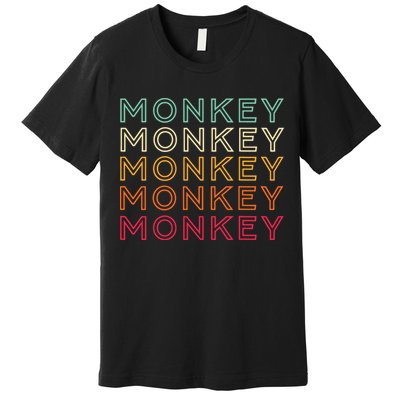 Funny Monkey Ape Gorilla Retro Monkey Premium T-Shirt