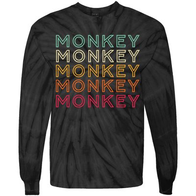 Funny Monkey Ape Gorilla Retro Monkey Tie-Dye Long Sleeve Shirt