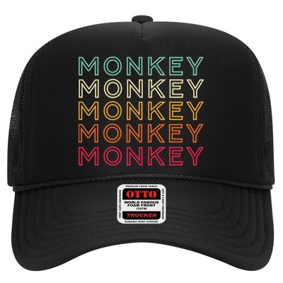 Funny Monkey Ape Gorilla Retro Monkey Trucker Hat