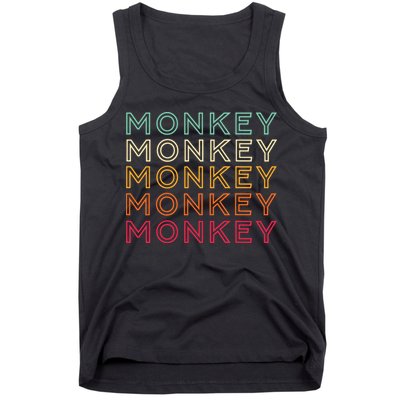Funny Monkey Ape Gorilla Retro Monkey Tank Top