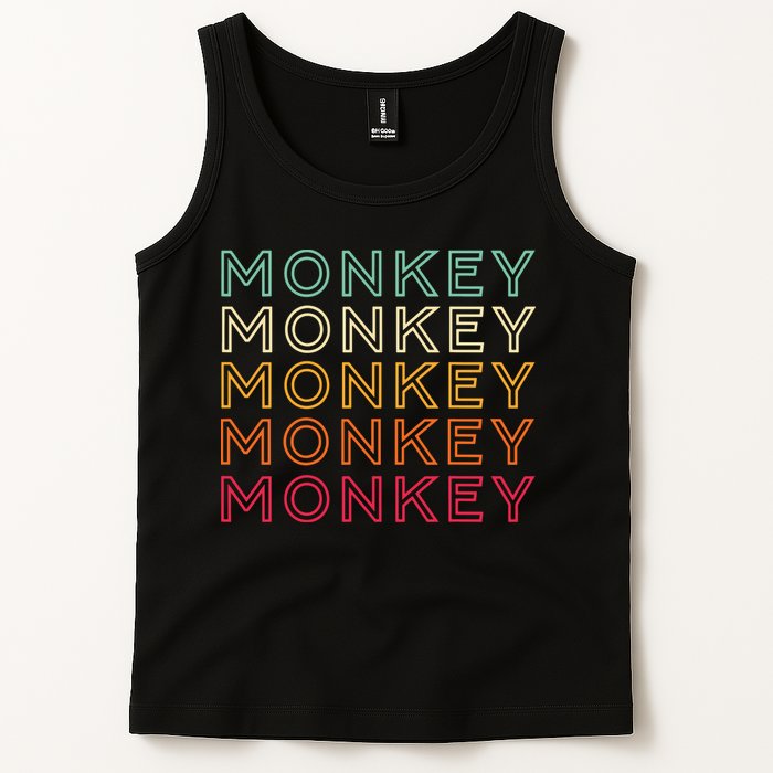 Funny Monkey Ape Gorilla Retro Monkey Tank Top