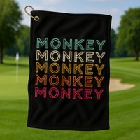 Funny Monkey Ape Gorilla Retro Monkey Golf Towel