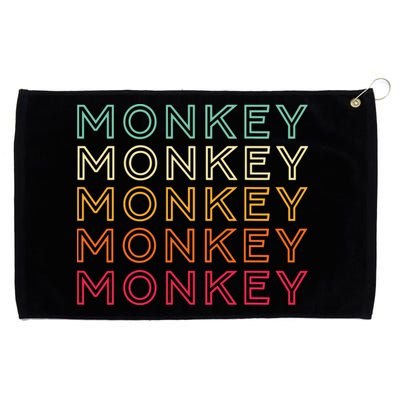 Funny Monkey Ape Gorilla Retro Monkey Grommeted Golf Towel