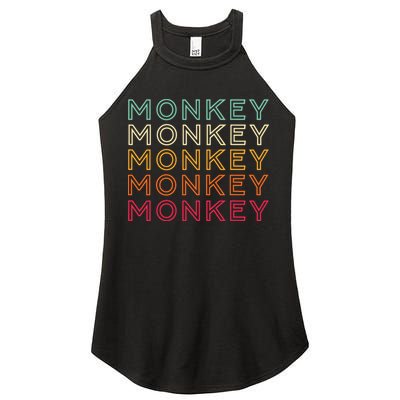 Funny Monkey Ape Gorilla Retro Monkey Women's Perfect Tri Rocker Tank