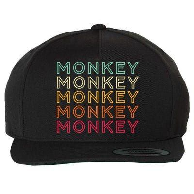 Funny Monkey Ape Gorilla Retro Monkey Wool Snapback Cap