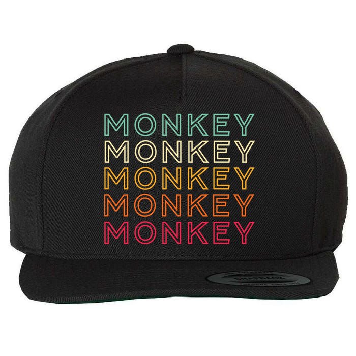 Funny Monkey Ape Gorilla Retro Monkey Wool Snapback Cap