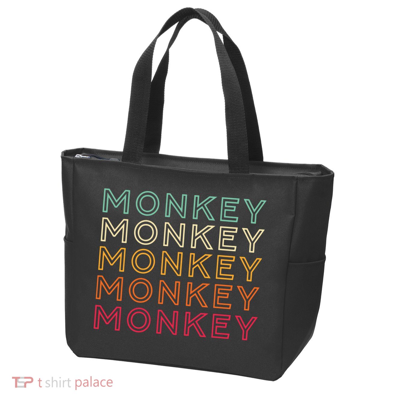 Funny Monkey Ape Gorilla Retro Monkey Zip Tote Bag