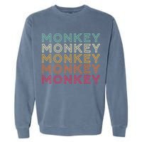 Funny Monkey Ape Gorilla Retro Monkey Garment-Dyed Sweatshirt