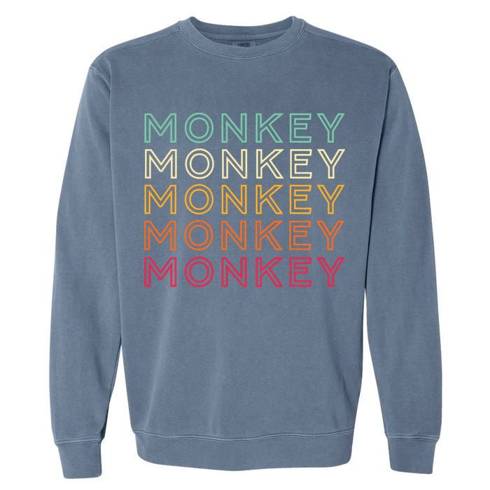 Funny Monkey Ape Gorilla Retro Monkey Garment-Dyed Sweatshirt