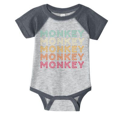 Funny Monkey Ape Gorilla Retro Monkey Infant Baby Jersey Bodysuit