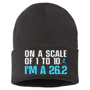 Funny Marathon Art Marathon Finisher 26.2 Running Sustainable Knit Beanie