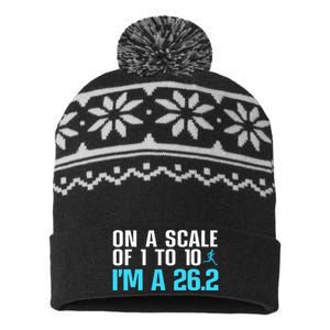 Funny Marathon Art Marathon Finisher 26.2 Running USA-Made Snowflake Beanie