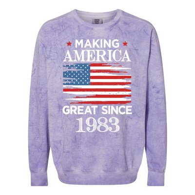 Funny Making America Great Since 1983 Birthday Party Gift Tank Top Colorblast Crewneck Sweatshirt